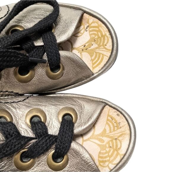 FLY LONDON Ylva Metallic Leather Wedge Sandals 38 - Picture 11 of 13